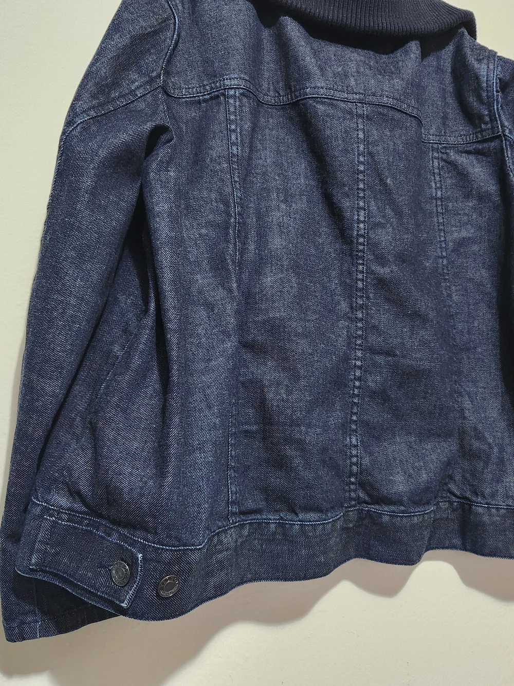 Denim Knit Jacket Sweater Collar Full-Zip Front Pockets Gorpcore-adjacent 22 WP